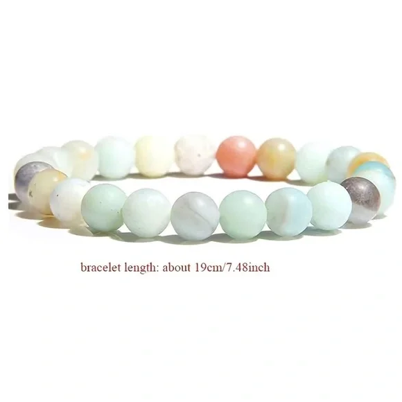 New Amazonite Stone Beaded Bracelet - Picture 2 of 2